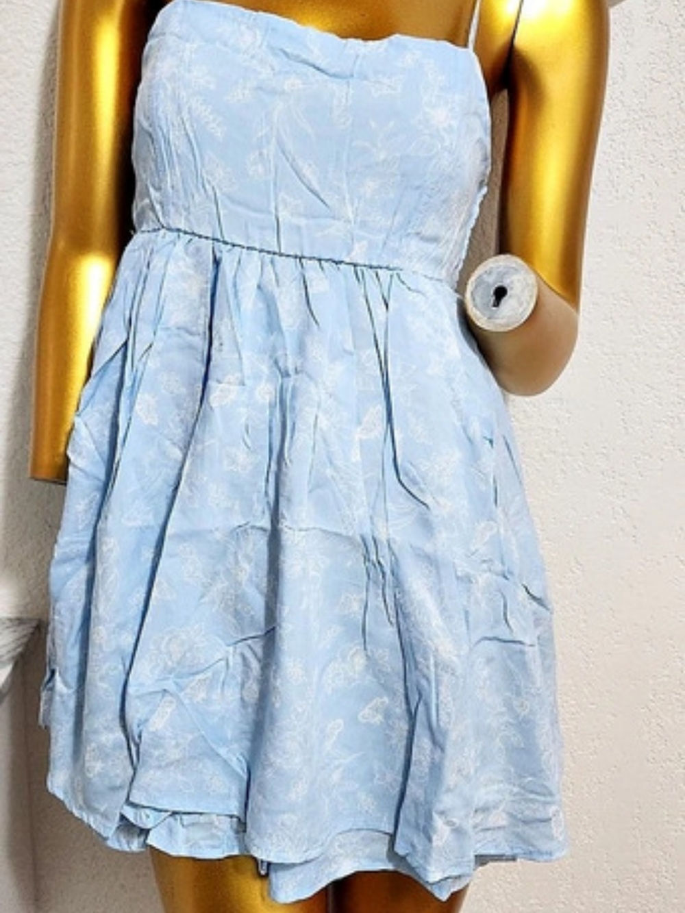 Forever 21 Romper with Layered Skirt Floral Blue & White Romper Size Medium NWT